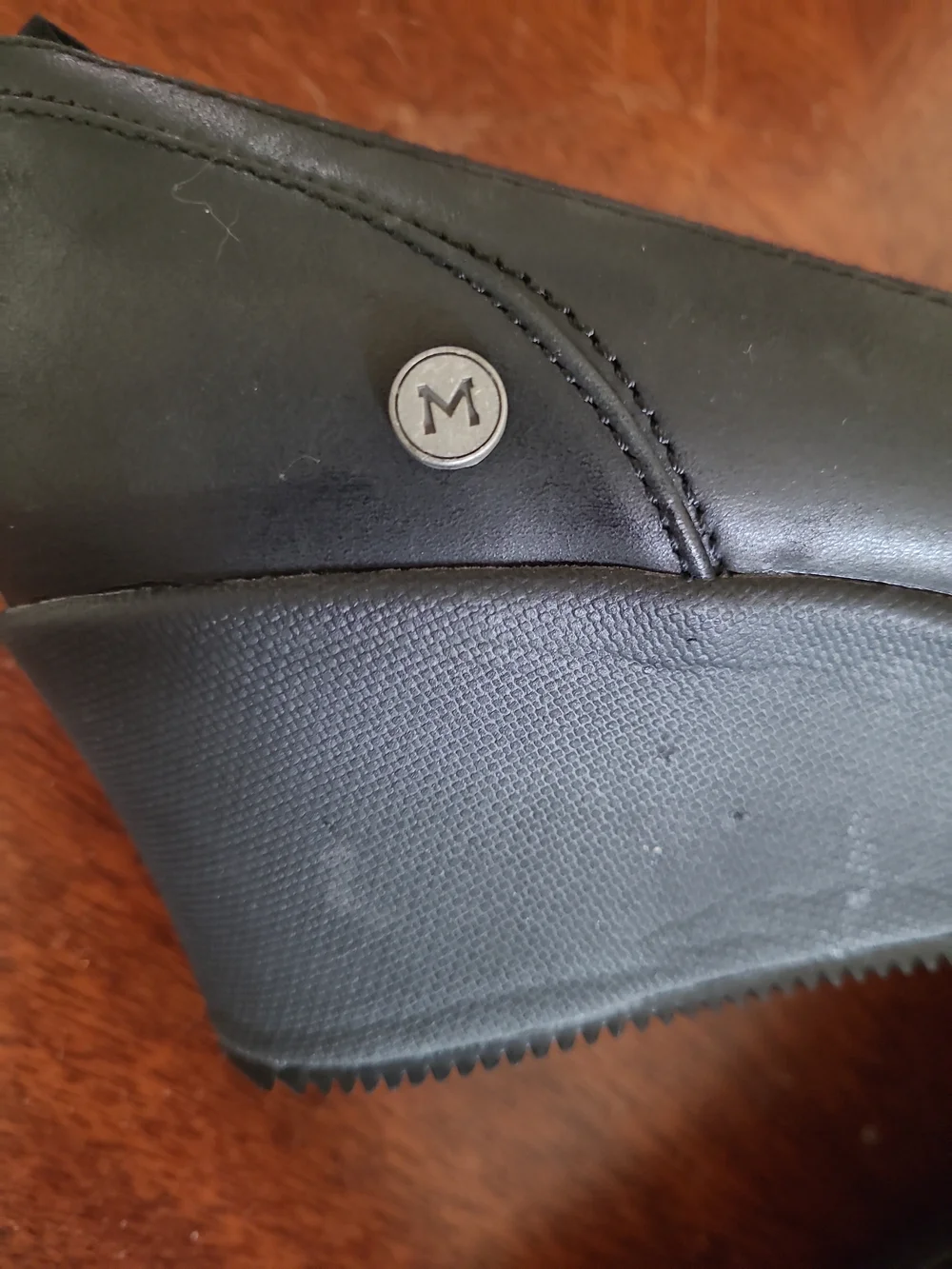 Mozo Gardena Black Leather Wedge Comfort Slip On Shoes Women Size 9 Work Shoes